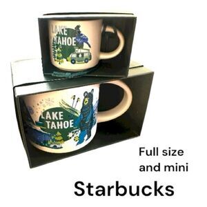 Starbucks Lake Tahoe full size and mini Mug Duo Discovery series NEW NWT